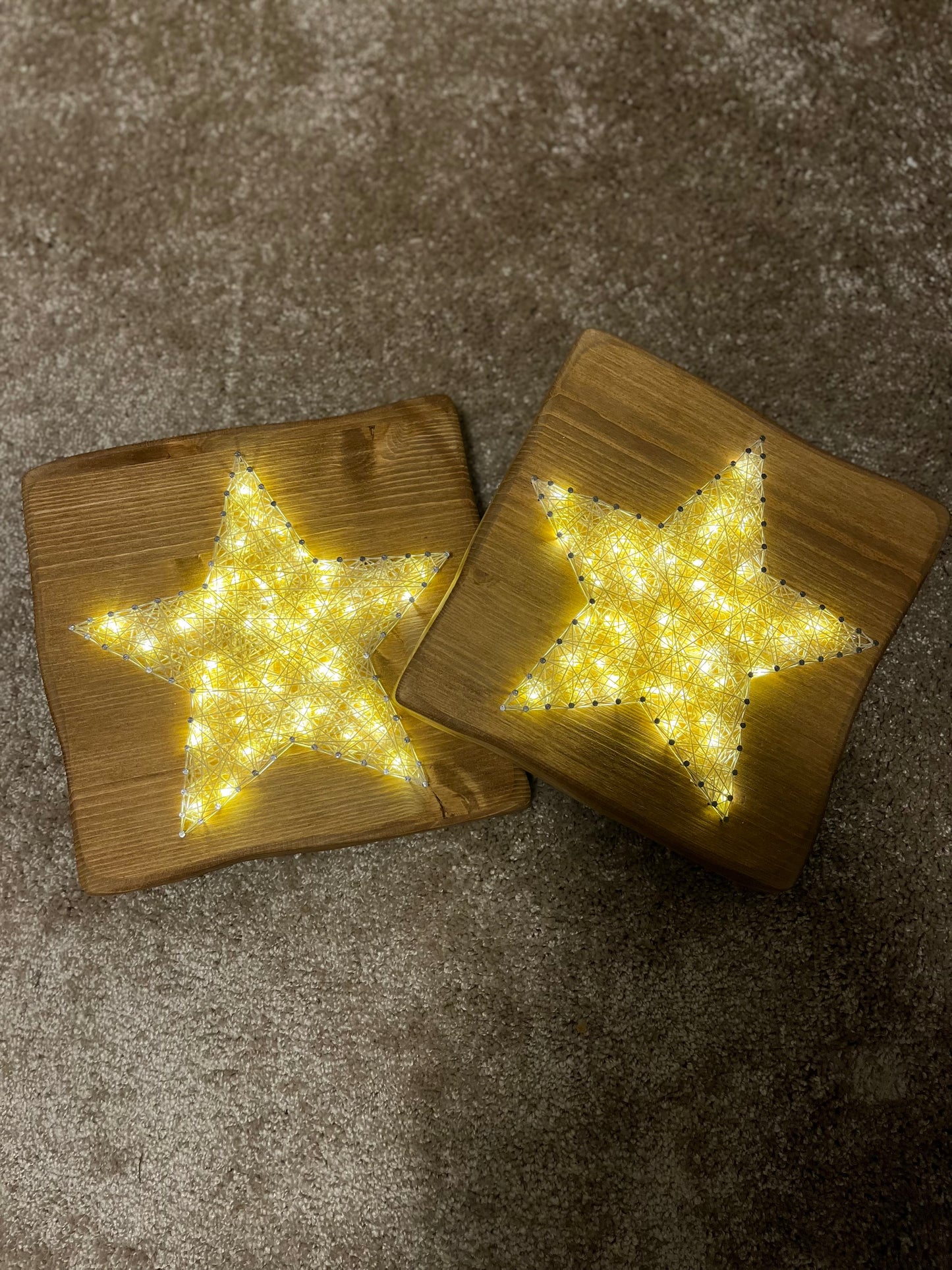 String Art "Stern" auf Holz - Fadenbild